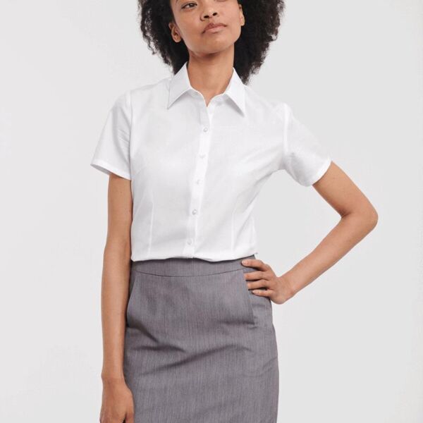 LADIES SHORT SLEEVE HERRINGBONE SHIRT Thumbnail