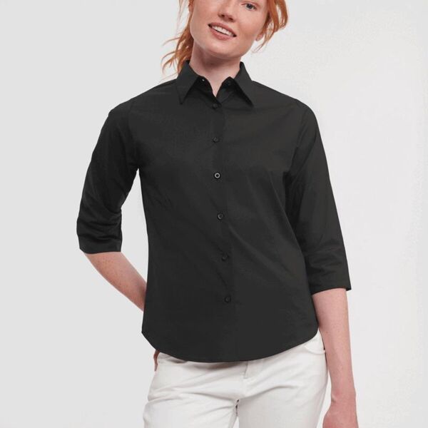 LADIES 3/4 SLEEVE FITTED STRETCH SHIRT Thumbnail