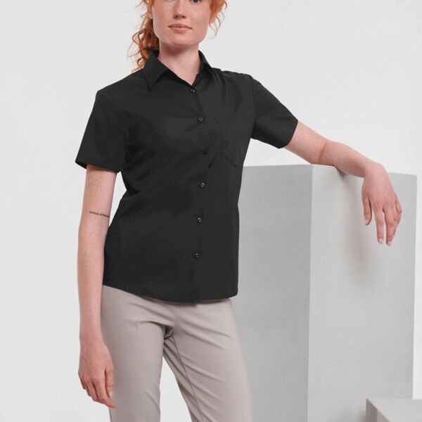 LADIES SHORT SLEEVE POLYCOTTON POPLIN SHIRT Thumbnail