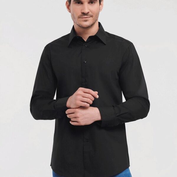 MENS LONG SLEEVE TAILORED POLYCOTTON POPLIN SHIRT Thumbnail
