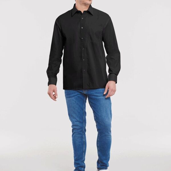 MENS LONG SLEEVE PURE COTTON POPLIN SHIRT Thumbnail