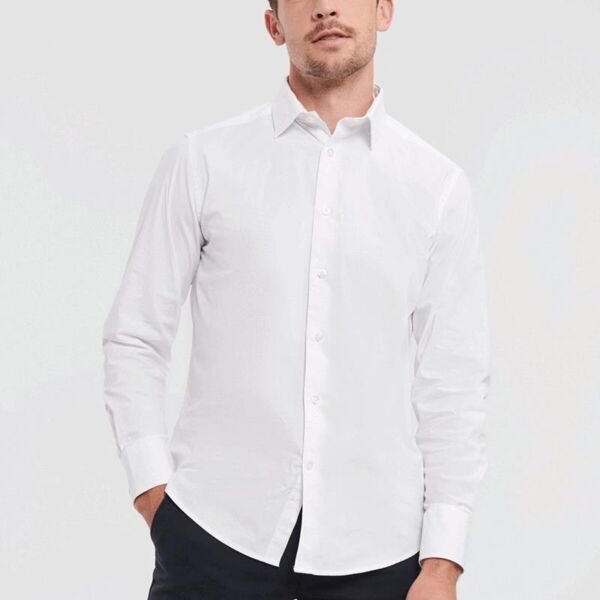 MENS LONG SLEEVE FITTED STRETCH SHIRT Thumbnail